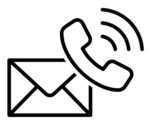 Phone and envelope icon symbolizing contact with the Body Space manufacturer of VacuTherm and InfraRed fitness devices